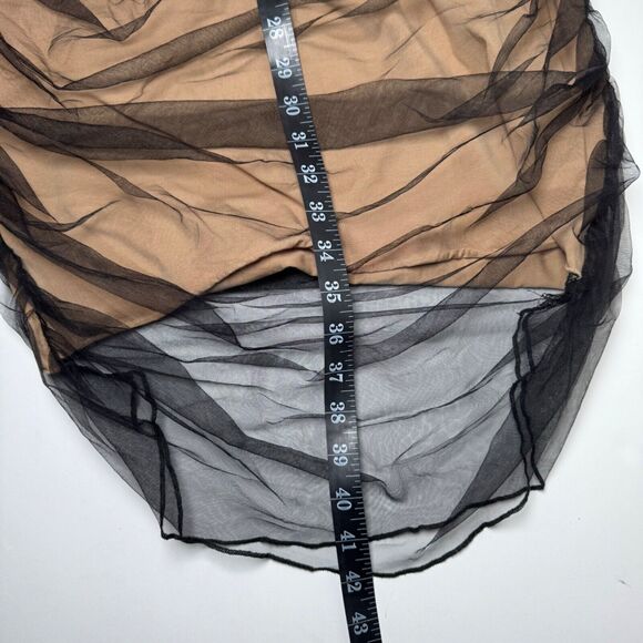 Dolls Kill Generation Kiss Alicia Midi Dress XXL Black Tan Ruched Tulle Goth - Picture 10 of 14